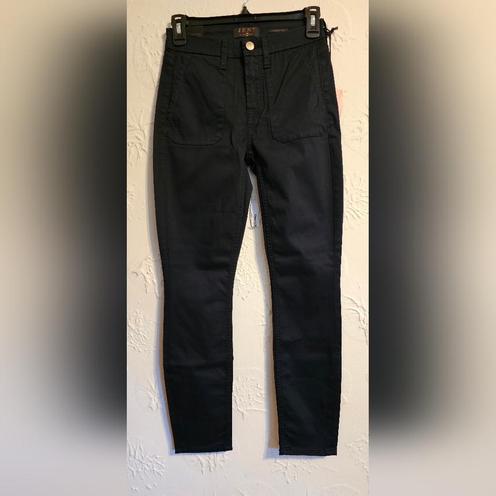 JEN7 Mankind Black Ankle Skinny Leg Women's Jeans Detail NWT 0